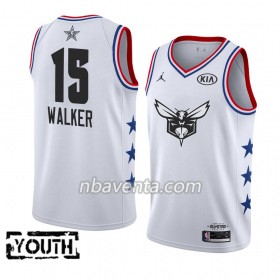 Camiseta Niños Charlotte Hornets Kemba Walker 15 2019 All-Star Jordan Brand Blanco Swingman